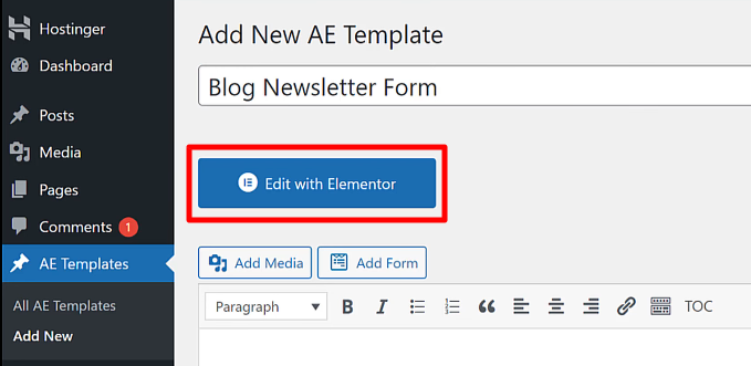 edit with elementor click