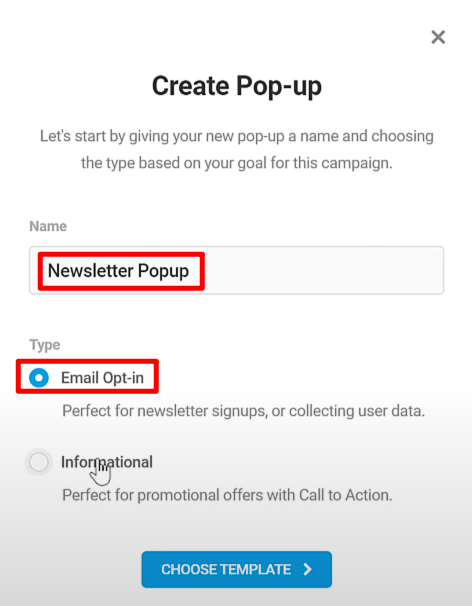 Email Opt-in 선택