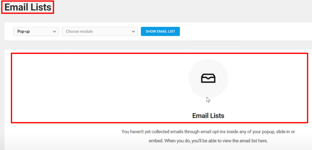 방문자가 전달해 준 Email Lists